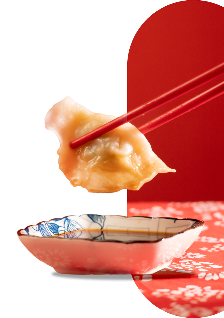 Halal Chinese dining - dumpling and dipping bowl